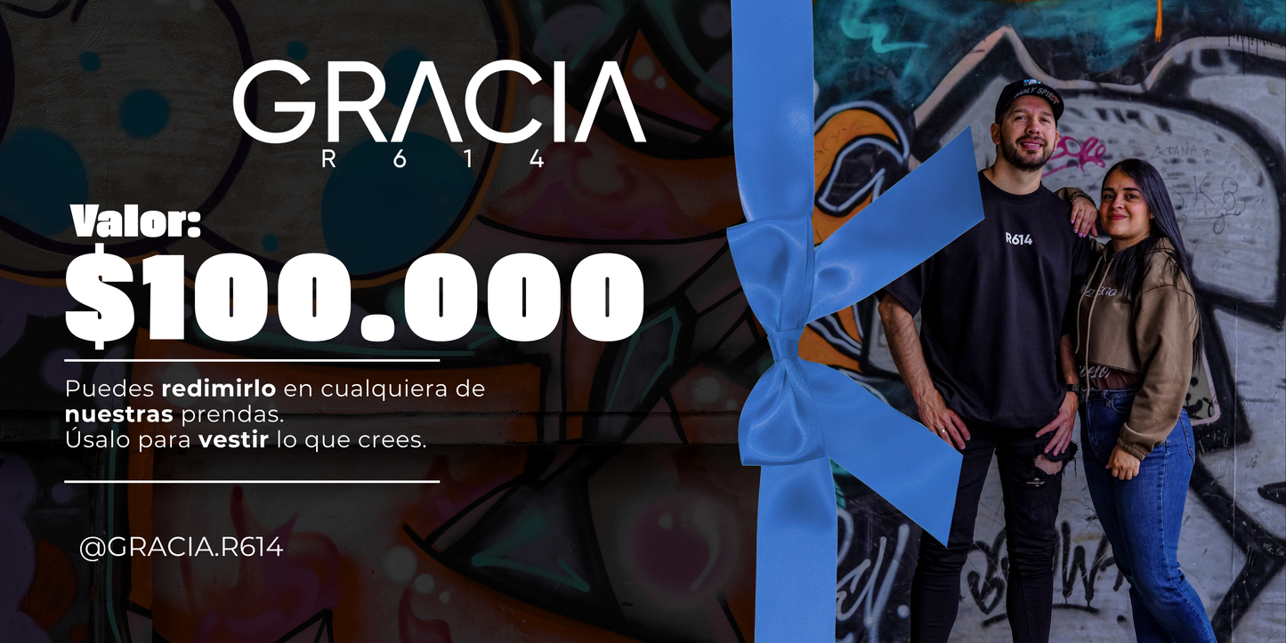 Tarjeta de Regalo GraciaR614 - $100.000