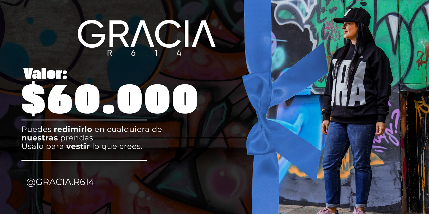 Tarjeta de Regalo GraciaR614 - $60.000